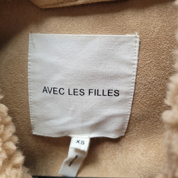  AVEC LES FILLES TOAST TEDDY FAUX FUR TRUCKER COAT SZ XS - Picture 5 of 9